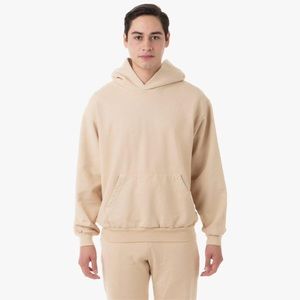 POSH22 - BEIGE 14OZ. HEAVY FLEECE HOODED PULLOVER SWEATSHIRT